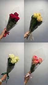 Букетики по 3 розы 